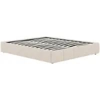 Vente-unique Bedbodem met opbergruimte 140 x 190 cm in bouclé stof - Beige - NULOX van YSMÉE