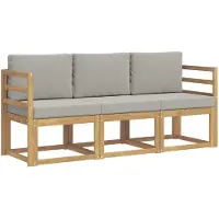 vidaXL Tuinset met 3 zitplaatsen, wit en lichtgrijs, polyester