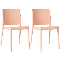 CLP Meton Set van 2 Tuinstoelen - Stapelbaar - Onderhoudsvriendelijk - Weerbestendig - perzik