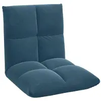 vidaXL Verstelbare vloostoel Blauw Fluweel