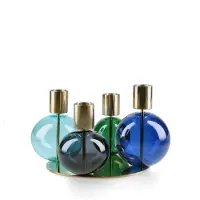 Holmegaard - Bubble 4-Armed Candle Holder - Blue/Green - Ø17.5 cm