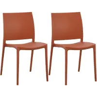 CLP Meton Set van 2 Tuinstoelen - Stapelbaar - Onderhoudsvriendelijk - Weerbestendig - terracotta