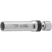 Bgs Zündkerzen-Gelenkeinsatz Zwölfkant mit Haltefeder Antrieb Innenvierkant 10 mm (3/8") SW 14 mm