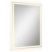 Songmics Badkamerspiegel - Wandspiegel met verlichting - 80,7 x 60,7 cm - Wit