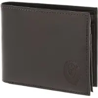 OXMOX Leren portemonnee Leather RFID Protect Querscheinbörse Freedom Lion Embossed Brown donkerbruin