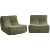 Sweeek Fauteuil corduroy Sokol 1 zitplaats (set van 2) Kaki