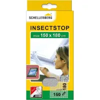 SCHELLENBERG 50328 Vliegenhor voor dakramen met ritssluiting, insectenwering, 150 x 180 cm, UV-bestendig, eenvoudige montage zonder boren, inclusief plakstrips, wit
