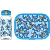 Mepal Lunchset (drinkfles met flipdop & lunchbox) Campus - 600 + 750 ml - Broodtrommel en Drinkbeker voor kinderen - Bento box - Drinkfles met flipdop - Stitch