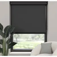 Dutchblinds Rolgordijn - verduisterend - Zwart - 60x275cm - Raamdecoratie op maat
