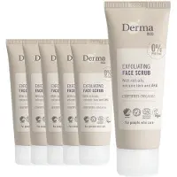 Derma Eco - 2-in-1 Gezichtsscrub - Peelingmasker - 6 x 75 ml - met Aloe Vera - 5% AHA Melkzuur - met Vulkansteen Scrubkorrels - AllergyCertified - Parfumvrij