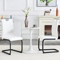 MODFU - Set Van 2 Stoelen - Boogvormig - Ergonomische Rugleuning - Modern - Voor Eetkamer Of Kantoor - PU - Wit