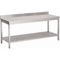 Gastro Werktafel - RVS - Onderblad - Achteropstand |70cm Breed GN130 - Horeca & Professioneel