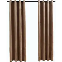 vidaXL Gordijn verduisterend met ringen 2 st 140x245 cm fluweel beige