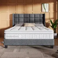 Merax 7-zone pocketverenmatras 140x200 cm - 25 cm hoge koudschuim hybride matras - ergonomisch ontwerp - OEKO-TEX gecertificeerd