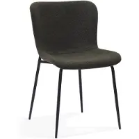 MODFU - Eetkamerstoelen - Hoge Ronde Rugleuning - Ergonomisch - Modern Vintage - Stof En Metaal - Groen - Set Van 2