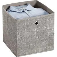 Songmics Opbergdozen set van 6 van non-woven stof met handvat, Taupe gemêleerd / 30 x 30 x 30 cm
