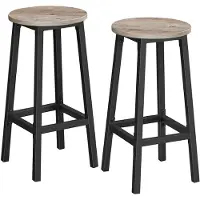 Songmics Barkruk set van 2 met voetsteunen, Greige-Zwart