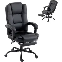 HOMCOM -bureaustoel-PU-65 x 67 x 122 cm-zwart