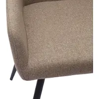 MODFU - Eetkamerstoelen - Brede Zitting En Hoge Armleuningen - Klassiek Minimalistisch - Voor Eethoek - Stof En Metaal - Khaki