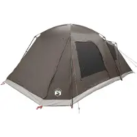 vidaXL Huisje Tent 12-persoons Bruin grijs Polyester en Staal
