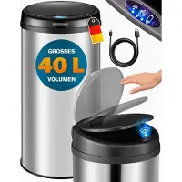 Monzana Sensor afvalbak Zilver roestvrij staal 40 liter
