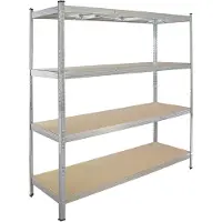 Baumarktplus TRUTZHOLM - XXL Opbergrek 180x160x60 cm - 1000 kg - 4 Legborden - Insteekbare Stelling - Werkplaatsrek - Extra Breed
