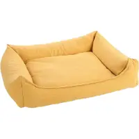 Flamingo Orthopedische hondenmand – orthopedisch hondenbed – Premium Line – Pure luxe hondenbed 100 x 80 x 25 cm – Extra memory foam voor maximaal comfort – Baldar Mand Geel