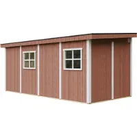 Timbela M940B-REDWOOD RED - LP SmartSide Tuinhuis op houtbasis - 11,47 m² - 530x248xH231 cm - zonder vloer en zijwand (totaal 3 wanden) met verf