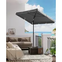 Lilac & Lily Parasol - Balkonparasol - UPF 50 - Waterdicht - Draaibare parasol - Inklapbaar - Met opbergtas - 200x125 - Grijs
