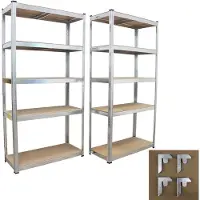 TRUTZHOLM - Insteekbare Rekken 180x90x40 cm - Set van 2 - Zware Rekken 875kg - Opbergrek - Kelderrek - Metalen Rek - Garagerek