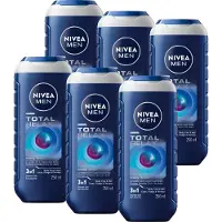 Nivea MEN Douchegel Total relax Mannen - 3-in-1 Shower Gel - Shampoo - Voordeelverpakking - 6 x 250 ml