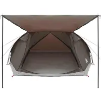 vidaXL Huisje Tent 8-persoons Bruin grijs Polyester en Staal