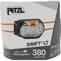 Petzl Swift LT Black E102AB00 zwart, oplaadbare hoofdlamp, 380 lumen