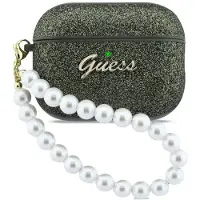 GUESS Beschermhoes Glitter Pearl Strap Case voor AirPods Pro 3, groen
