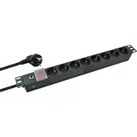 Helos 19 Steckdosenleiste PROFESSIONAL, 8-fach, schwarz, 2,0m, mit Schalter