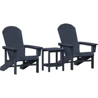 vidaXL Tuinstoel 3 st Marineblauw Polyetheen