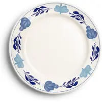 Boerenbont Boerenblauw Bord Ø21cm Decor 6st Wit wit Aardewerk Bord