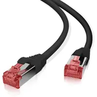 Helos Cat.6 patchkabel, ultrakrachtig, GHMT, AWG 27/7, zwart, 20,0 meter