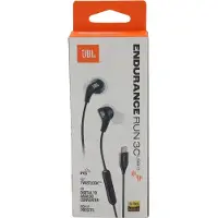 JBL Endurance Run 3 USB-C - Sport Oordopjes voor iPhone 15, 16 & 17 - Bedrade In-ear met FlipHook - USB-C Headset met Microfoon - IP65 Zweetbestendig - Hardlopen & Fitness - Zwart