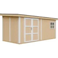 Timbela Tuinhuis van premium kwaliteit, 11,47 m² - Afmetingen: 231x248x530 cm - Met vloer en zijwand - M940-HARVEST HONEY