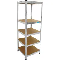 Baumarktplus TRUTZHOLM - Zwaar Opbergrek 180x60x60 cm - 875 kg - 5 Legborden - Insteekbare Stelling - Kelderrek - Garagerek - Extra Diep