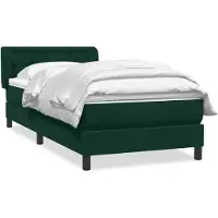 vidaXL Boxspring met matras fluweel donkergroen 80x220 cm