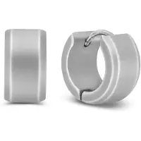 Frank 1967 7FE-0001-S Stalen Oorringen - Heren - 13 x 7 mm - Staal - Zilverkleurig