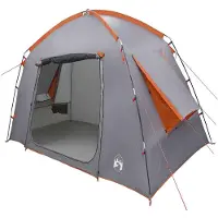 vidaXL Huisje Tent 3-persoons Grijs en Oranje Polyester