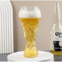 COOAU Bierglazen - Bierpul - Glas - Voetbalthema - 900ml - Transparant - Duurzaam - voor Mannen, Voetbalfeest, Bier, Dranken