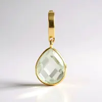 Cavill - Hanger met 2,25 karaat groene amethist - Peervormig schaakbord geslepen - 925 sterling zilver verguld - Elegante Braziliaanse edelsteen