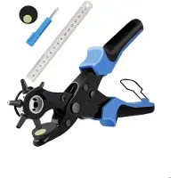 VHV - Gaatjestang - Leren gaatjestang - Riem perforator - 6 maten ponstang - Voor riem horlogeband leer canvas en kaarten