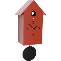 Diamantini Domeniconi Diamantini & Domeniconi Meridiana 217 Cuckoo Clock, hout / kleur rood / koekkoeksklok met lichtsensor / geluidsregelaar / Italiaans Design