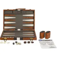 Buffalo backgammon Piping bruin 38x24 cm