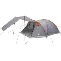 vidaXL Huisje Tent 8-persoons Grijs en Oranje Polyester en Staal
